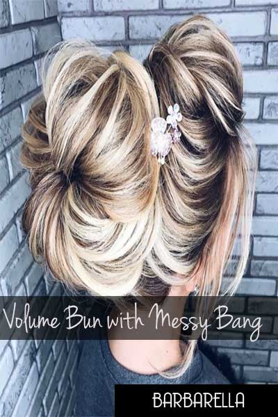 volume bun with messy bangs